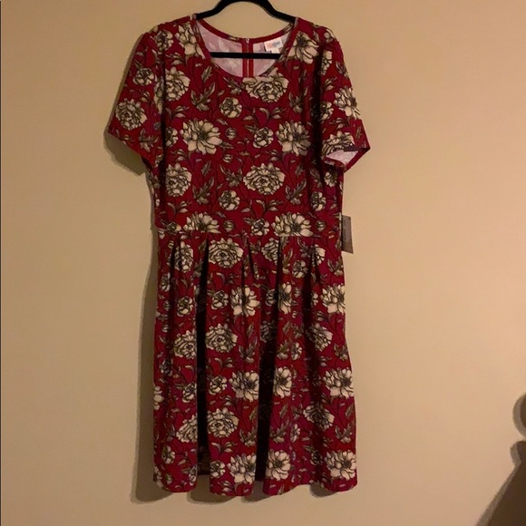 LuLaRoe Dresses & Skirts - Red floral Lularoe Amelia